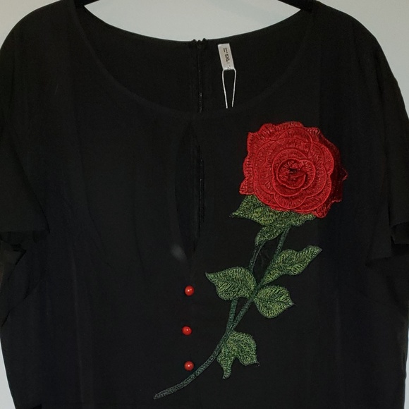 🌹VINTAGE BEAUTY💝Plus Size Rose Embroidered Dress - Picture 7 of 10